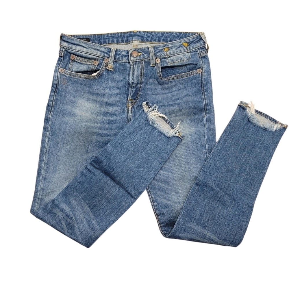 R13 Alison Skinny Jeans Luxury Denim Made in Italy Mid Rise Ankle Length - 29